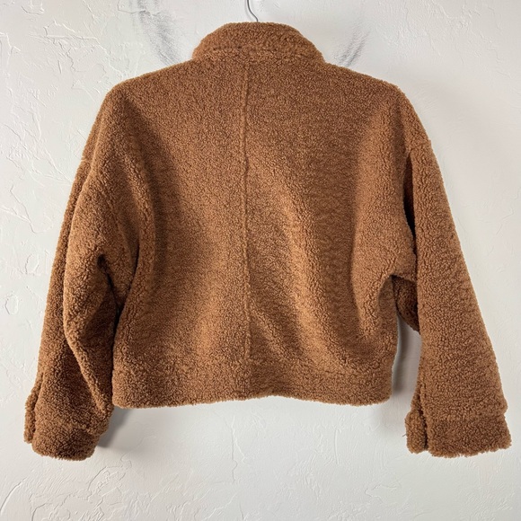 Cupcakes and Cashmere Coat Teddy Fleece Jacket Plush Brown Button Down Collared - Picture 2 of 9